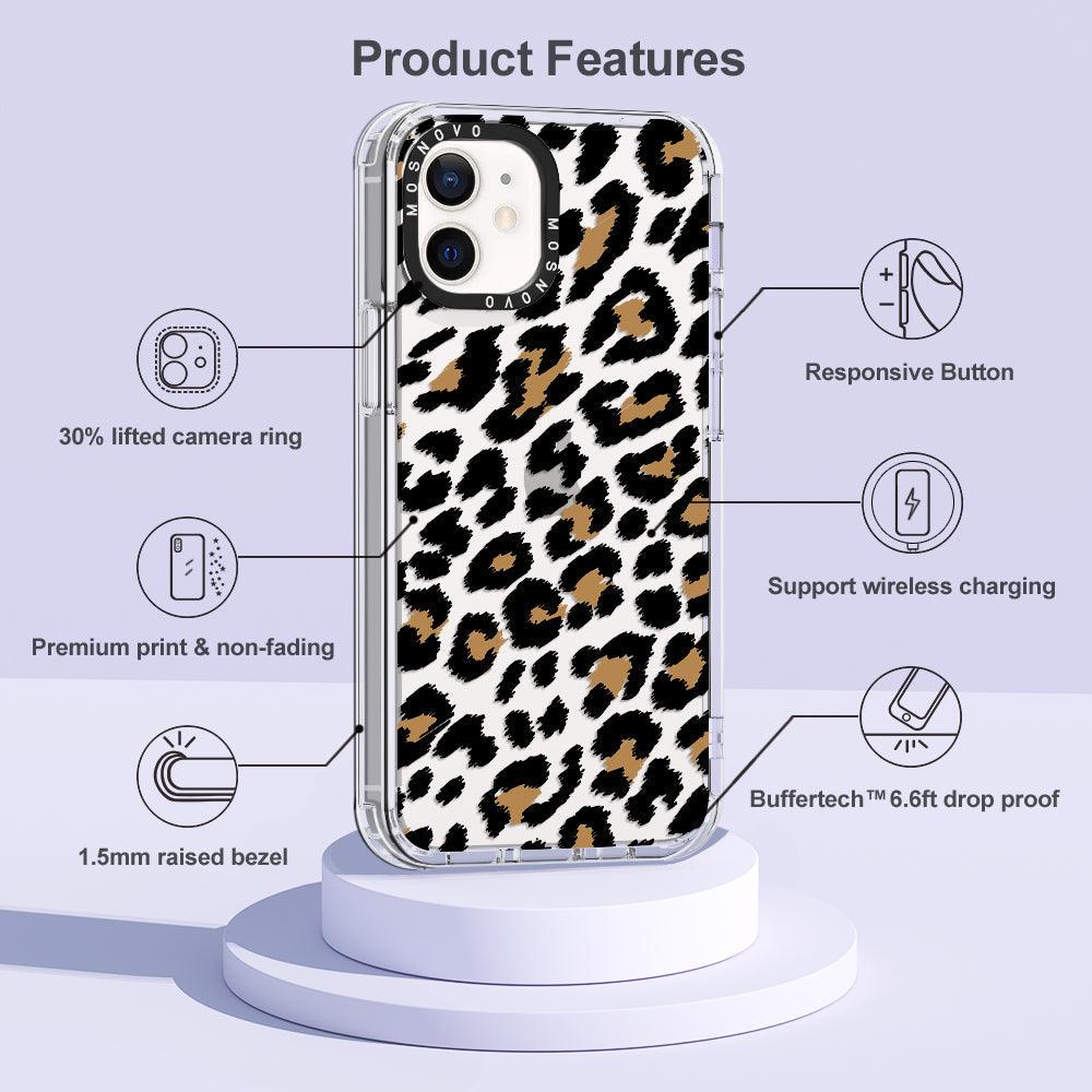 Leopard Print Phone Case - iPhone 12 Case - MOSNOVO