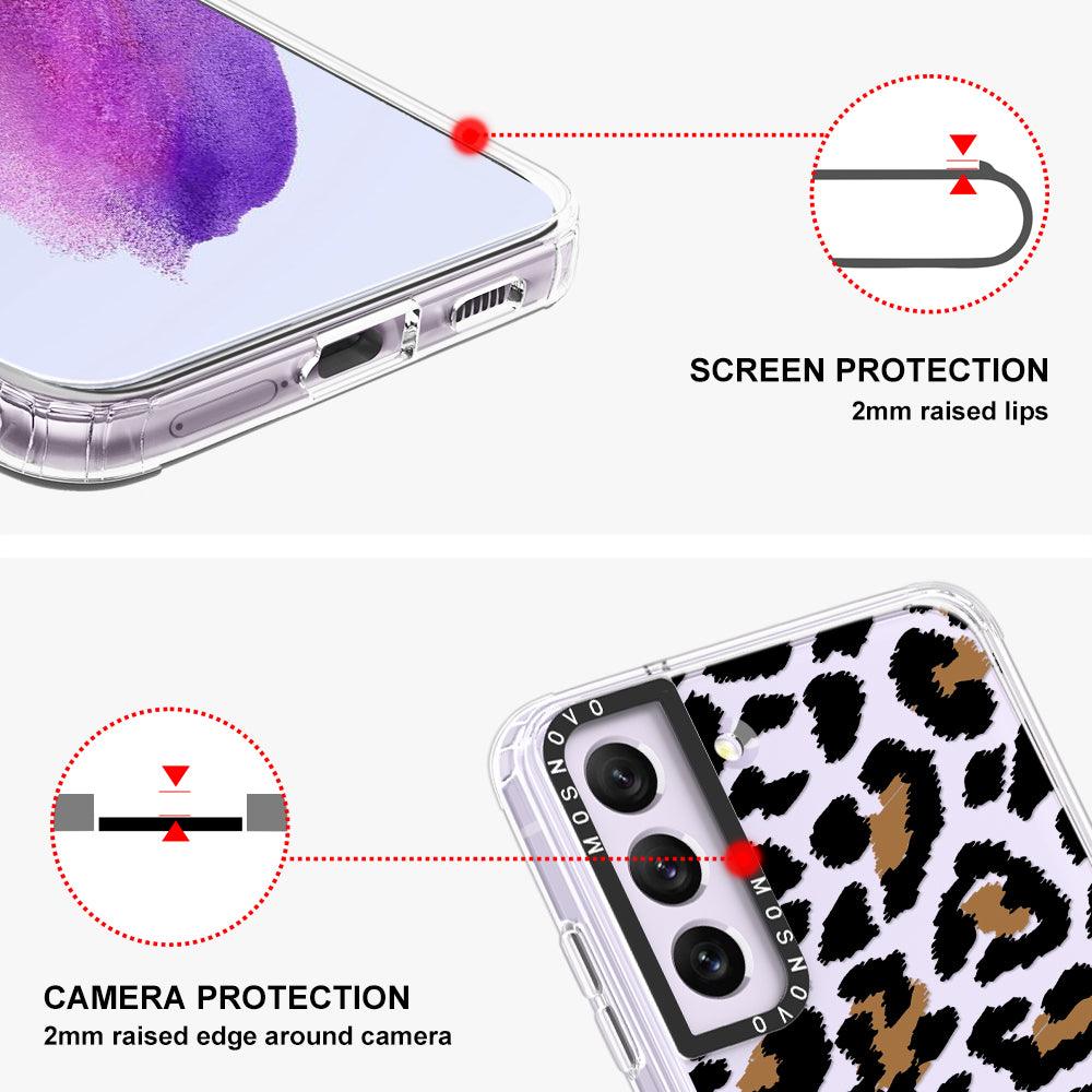 Leopard Print Phone Case - Samsung Galaxy S21 FE Case - MOSNOVO