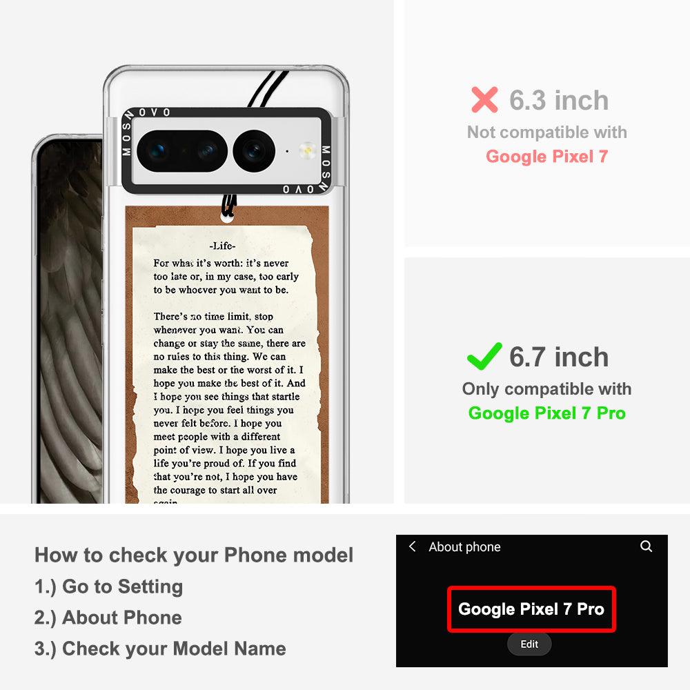 Life Quote Phone Case - Google Pixel 7 Pro Case - MOSNOVO