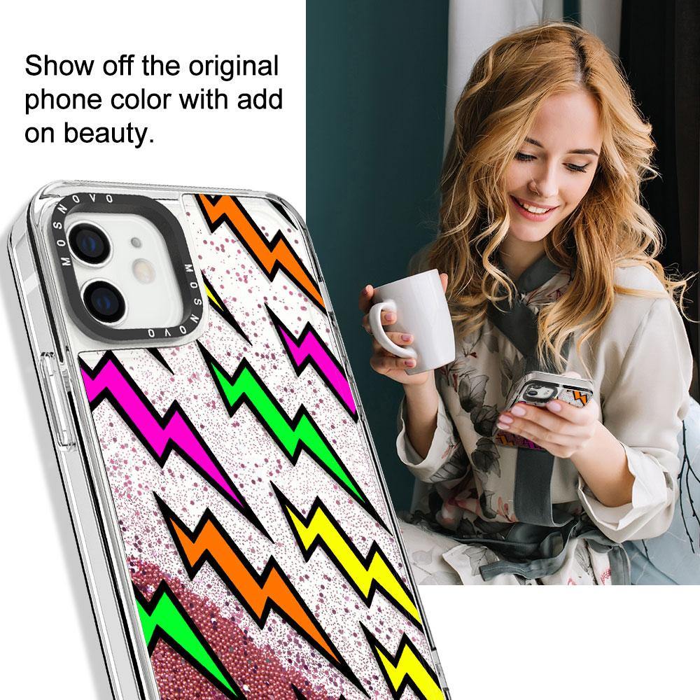 Lightning Bolt Glitter Phone Case - iPhone 12 Mini Case - MOSNOVO