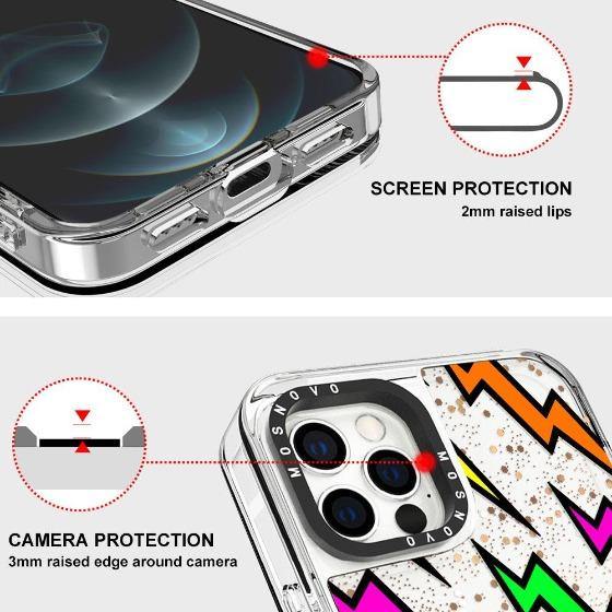 Lightning Bolt Glitter Phone Case - iPhone 12 Pro Max Case - MOSNOVO