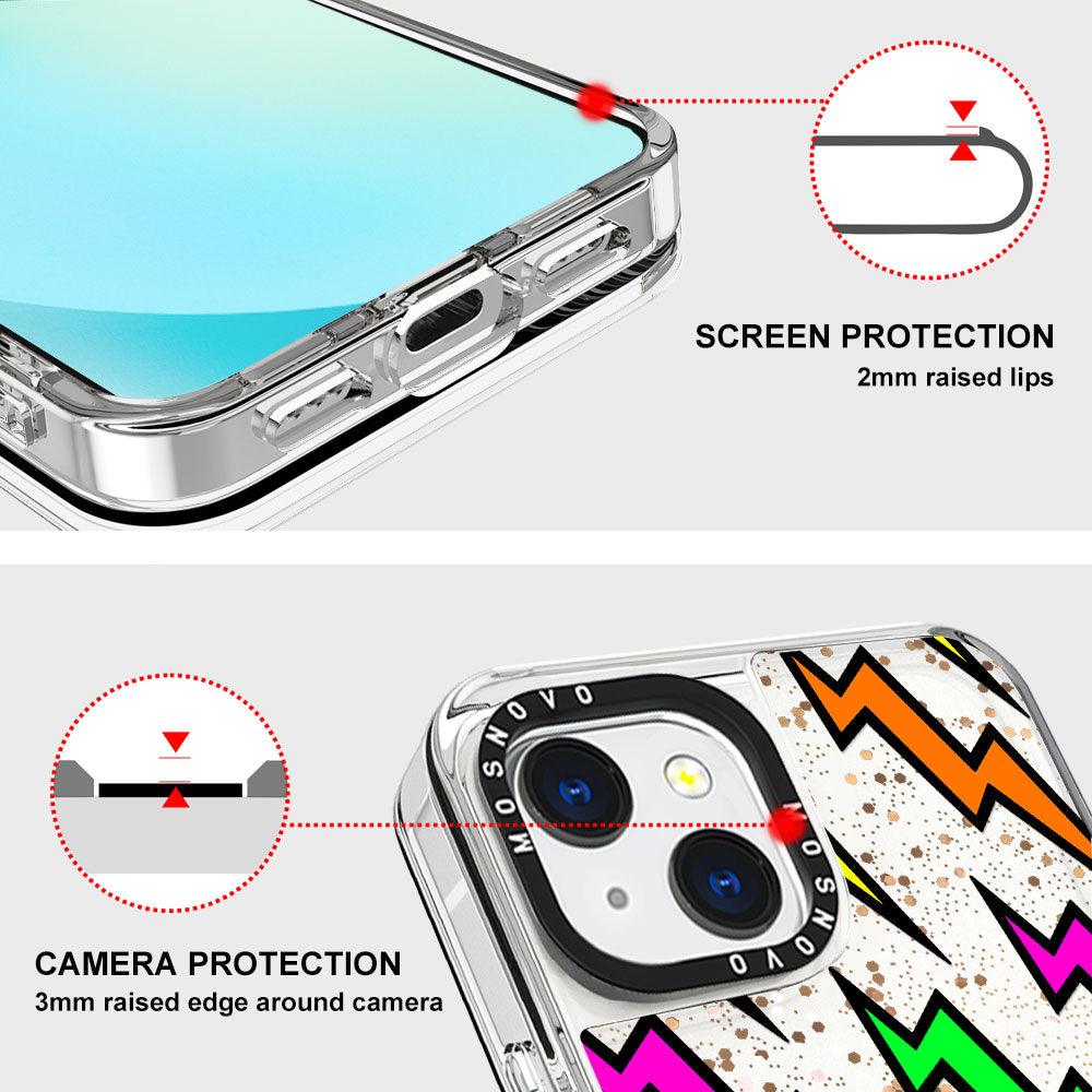 Lightning Bolt Glitter Phone Case - iPhone 13 Case - MOSNOVO