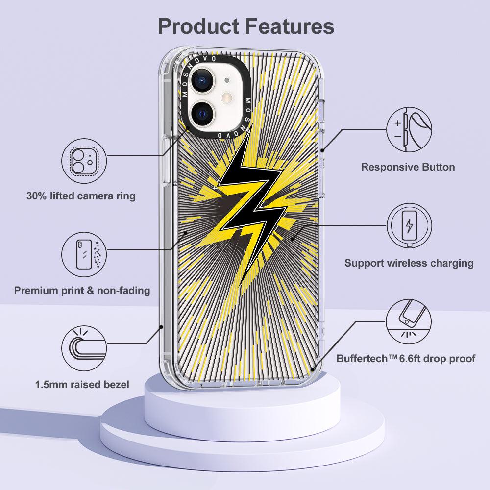 Lightning Bolt Phone Case - iPhone 12 Mini Case - MOSNOVO