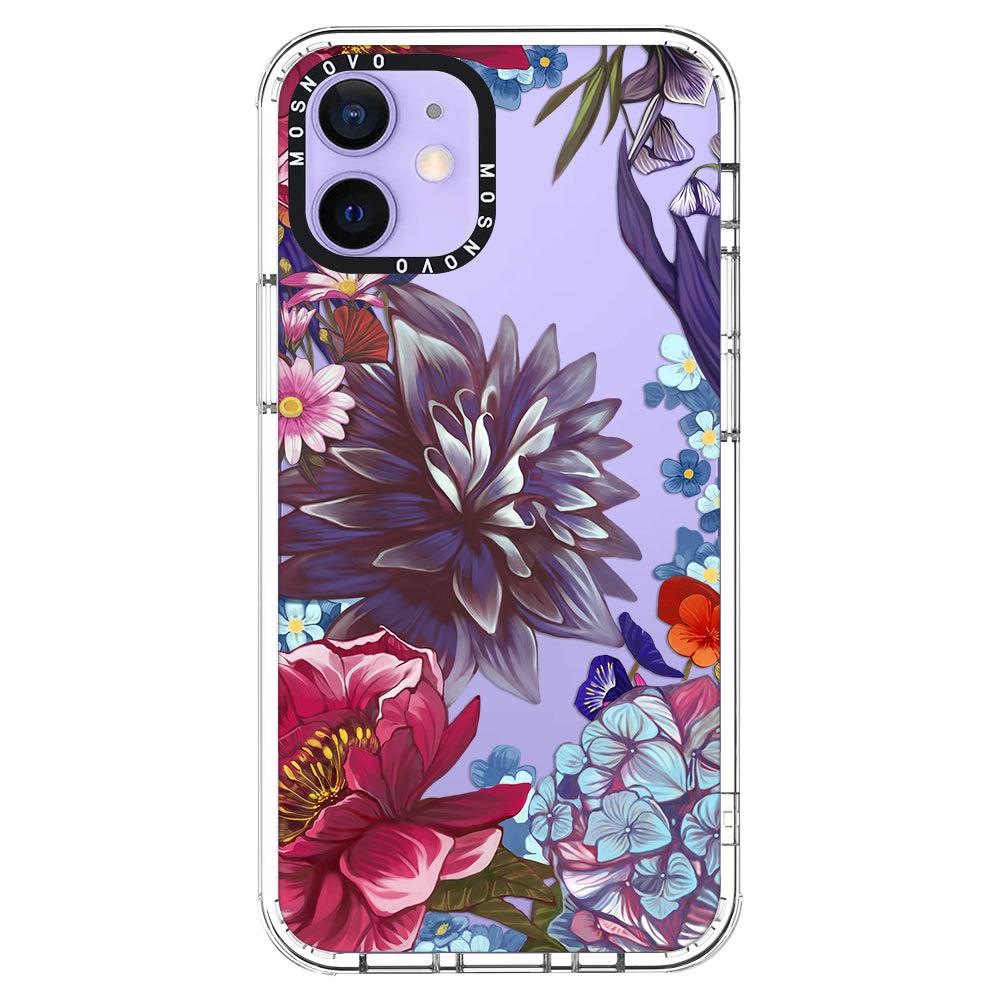 Lilac Floral Phone Case - iPhone 12 Mini Case - MOSNOVO