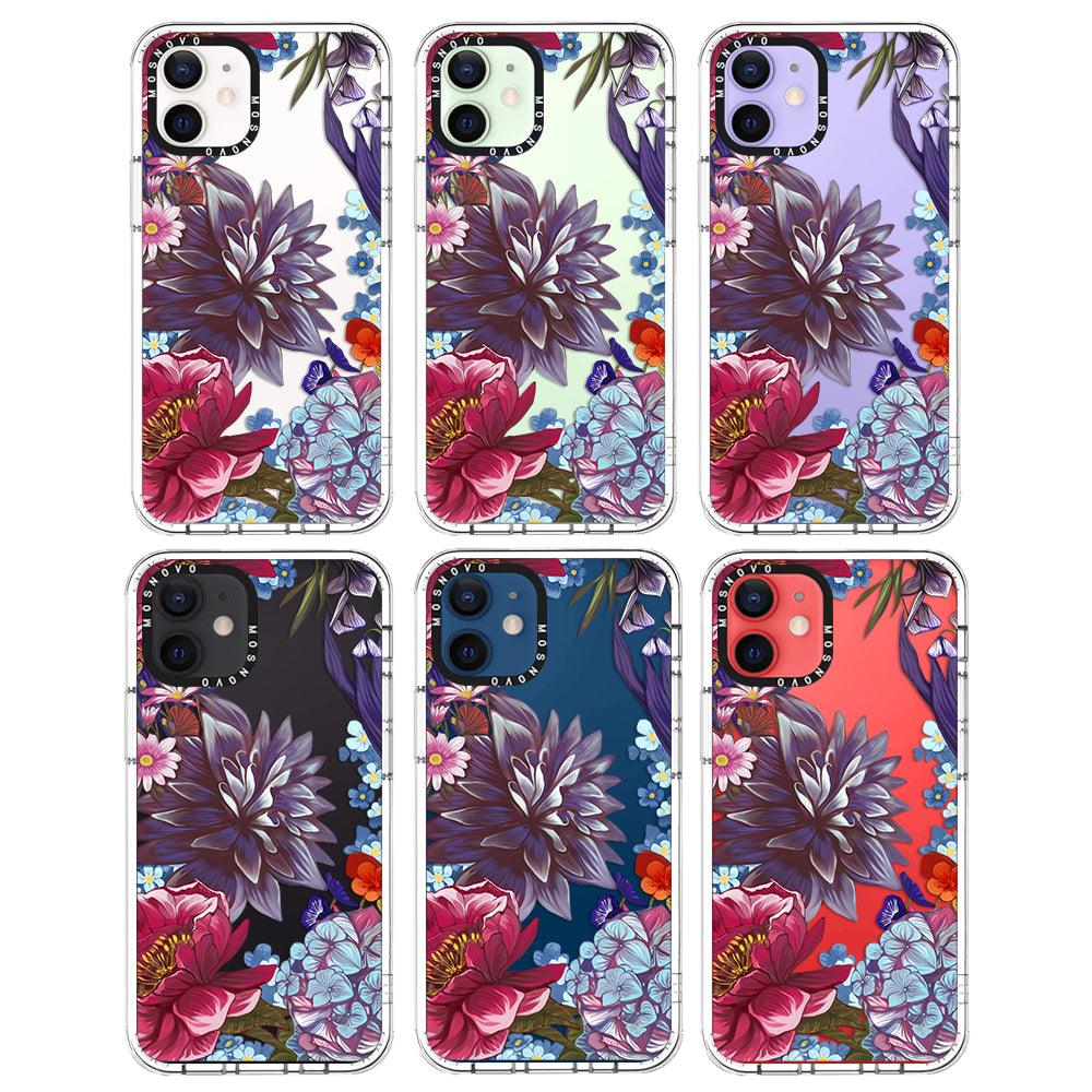 Lilac Floral Phone Case - iPhone 12 Mini Case - MOSNOVO