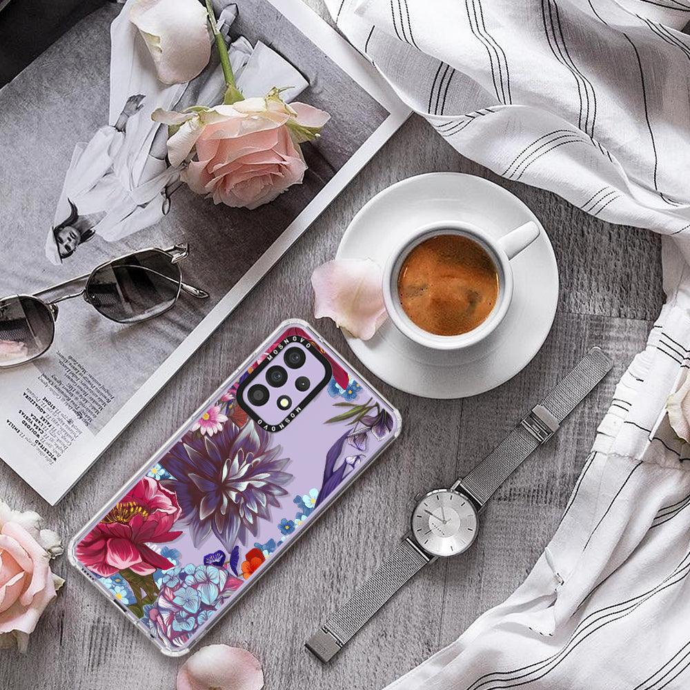 Lilac Floral Phone Case - Samsung Galaxy A52 & A52s Case - MOSNOVO