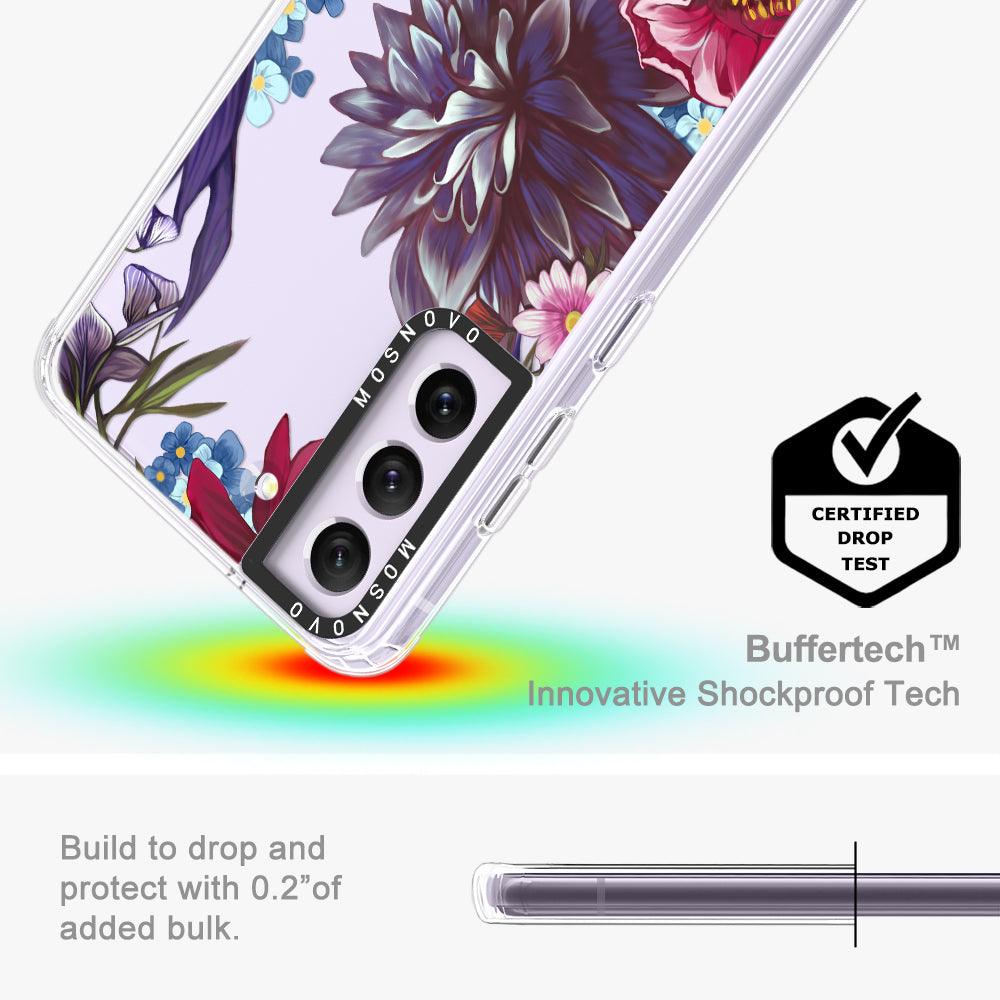 Lilac Floral Phone Case - Samsung Galaxy S21 FE Case - MOSNOVO