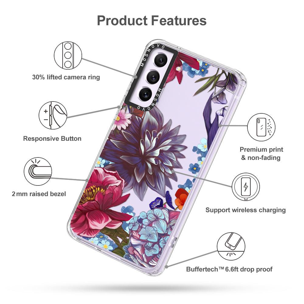 Lilac Floral Phone Case - Samsung Galaxy S21 FE Case - MOSNOVO