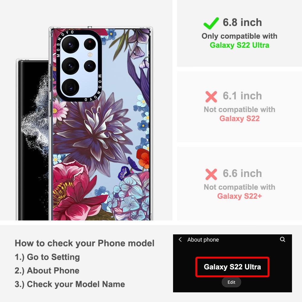 Lilac Floral Phone Case - Samsung Galaxy S22 Ultra Case - MOSNOVO