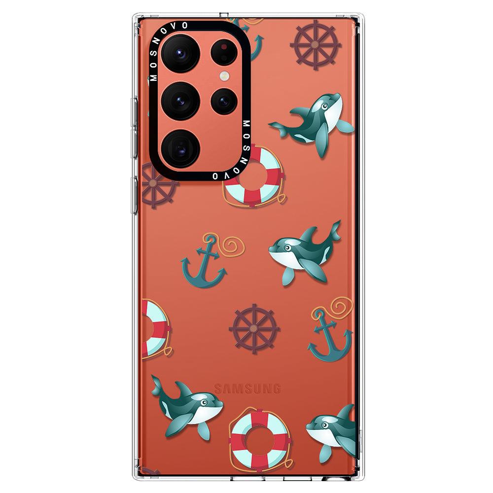 Little Cute Dolphins Phone Case - Samsung Galaxy S22 Ultra Case - MOSNOVO