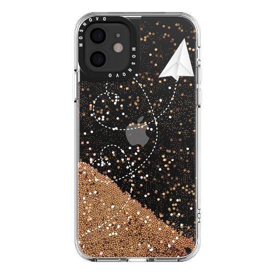 Little Cute Plane Glitter Phone Case - iPhone 12 Mini Case - MOSNOVO