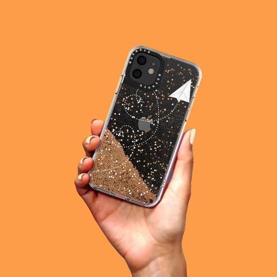 Little Cute Plane Glitter Phone Case - iPhone 12 Mini Case - MOSNOVO