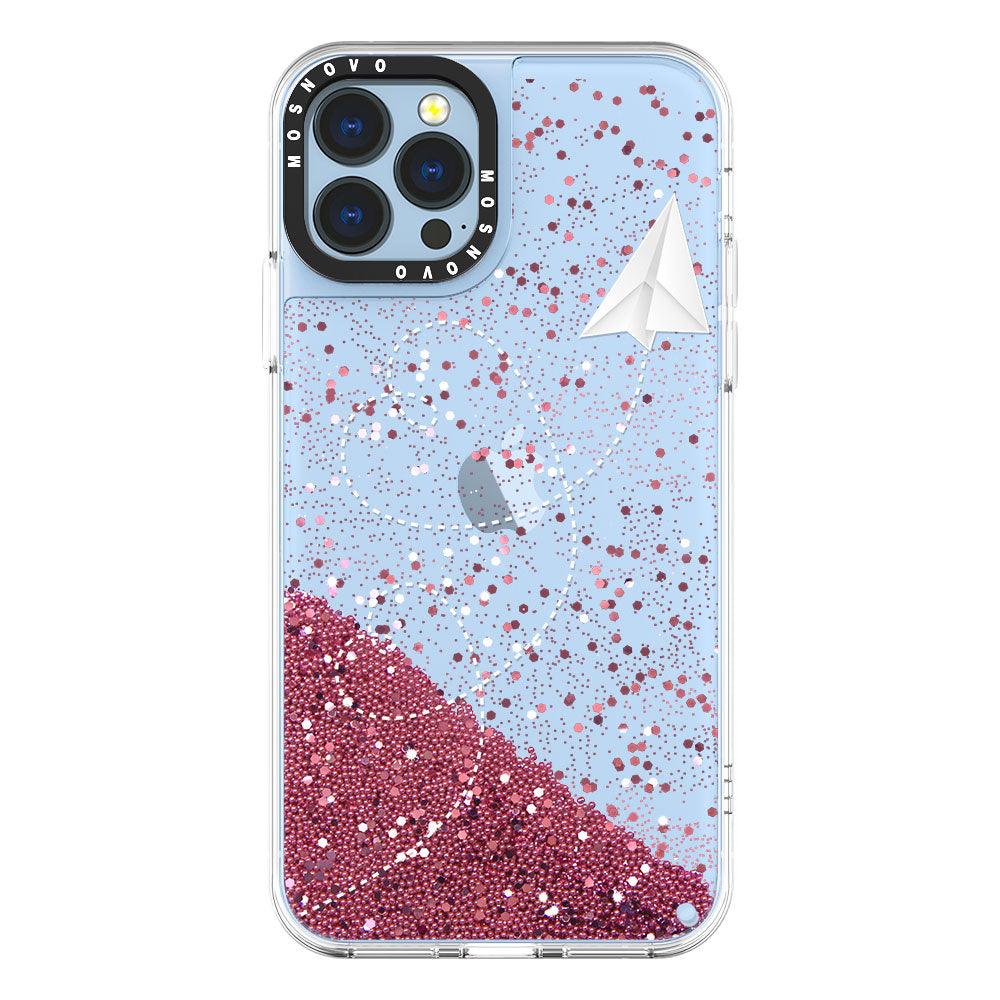 Little Cute Plane Glitter Phone Case - iPhone 13 Pro Max Case - MOSNOVO