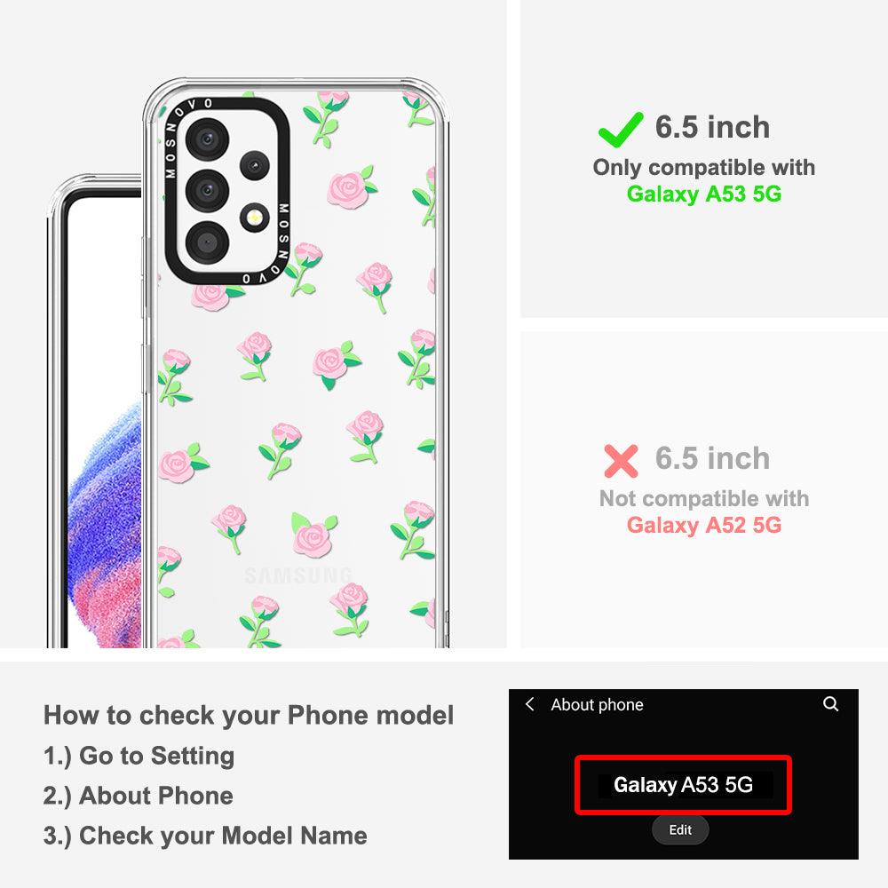 Little Pink Rose Phone Case - Samsung Galaxy A53 Case - MOSNOVO