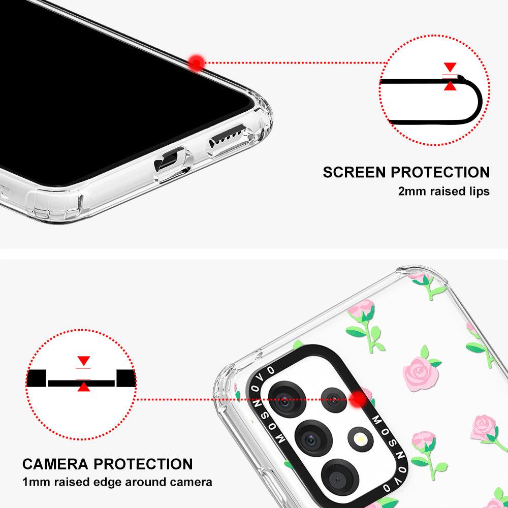 Little Pink Rose Phone Case - Samsung Galaxy A53 Case - MOSNOVO