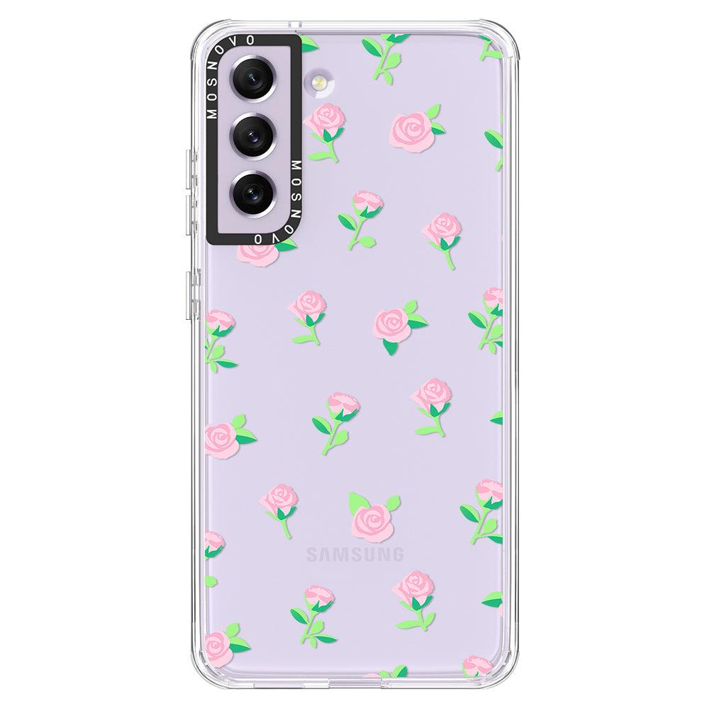Little Pink Rose Phone Case - Samsung Galaxy S21 FE Case - MOSNOVO