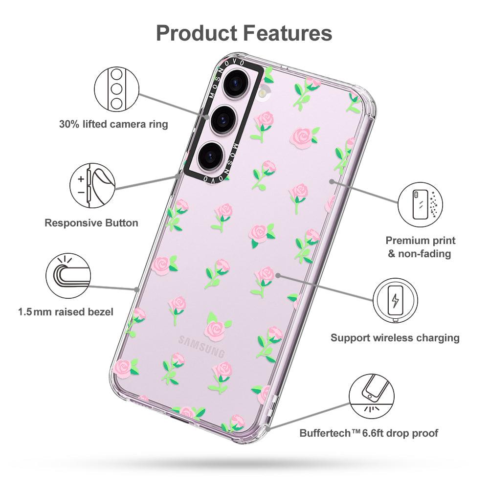 Little Pink Rose Phone Case - Samsung Galaxy S23 Plus Case - MOSNOVO