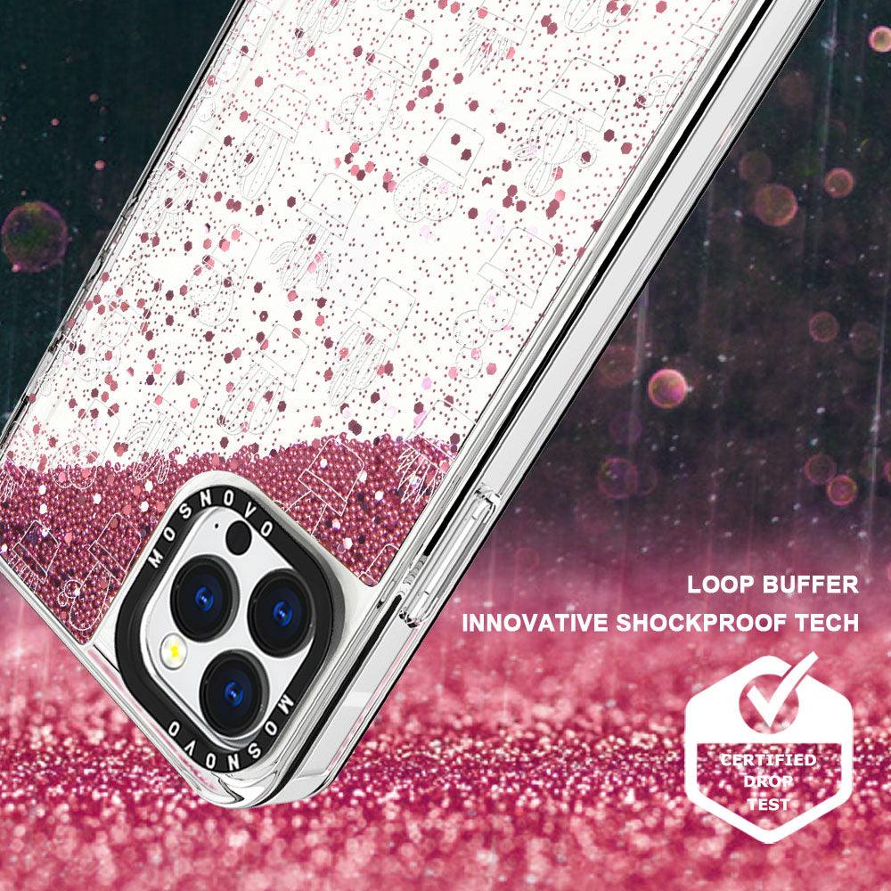 White Potted Cactus Glitter Phone Case - iPhone 13 Pro Max Case - MOSNOVO