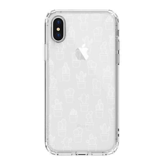 White Potted Cactus Phone Case - iPhone X Case - MOSNOVO