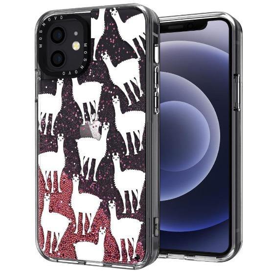 Llama Glitter Phone Case - iPhone 12 Mini Case - MOSNOVO