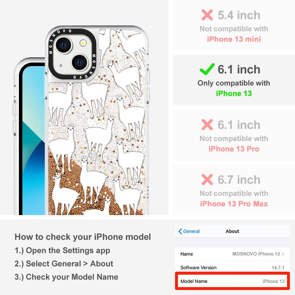 Llama Glitter Phone Case - iPhone 13 Case - MOSNOVO