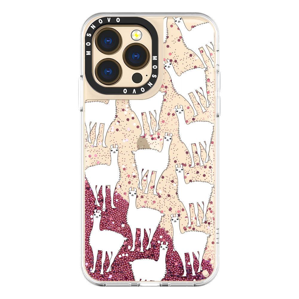 Llama Glitter Phone Case - iPhone 13 Pro Case - MOSNOVO