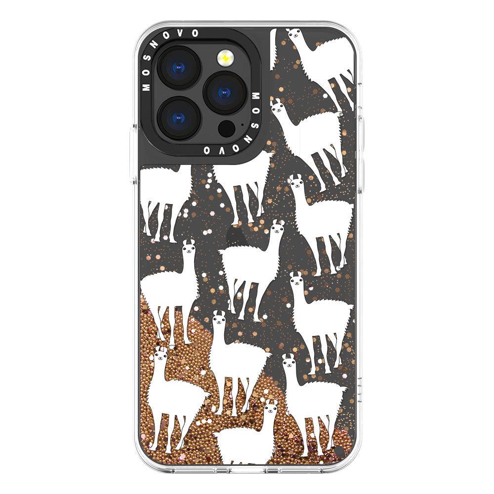 Llama Glitter Phone Case - iPhone 13 Pro Case - MOSNOVO