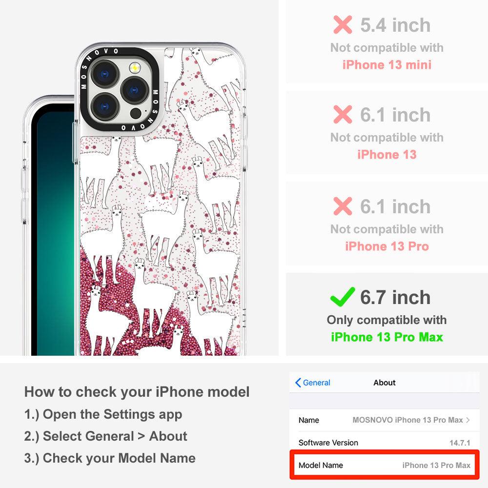 Llama Glitter Phone Case - iPhone 13 Pro Max Case - MOSNOVO
