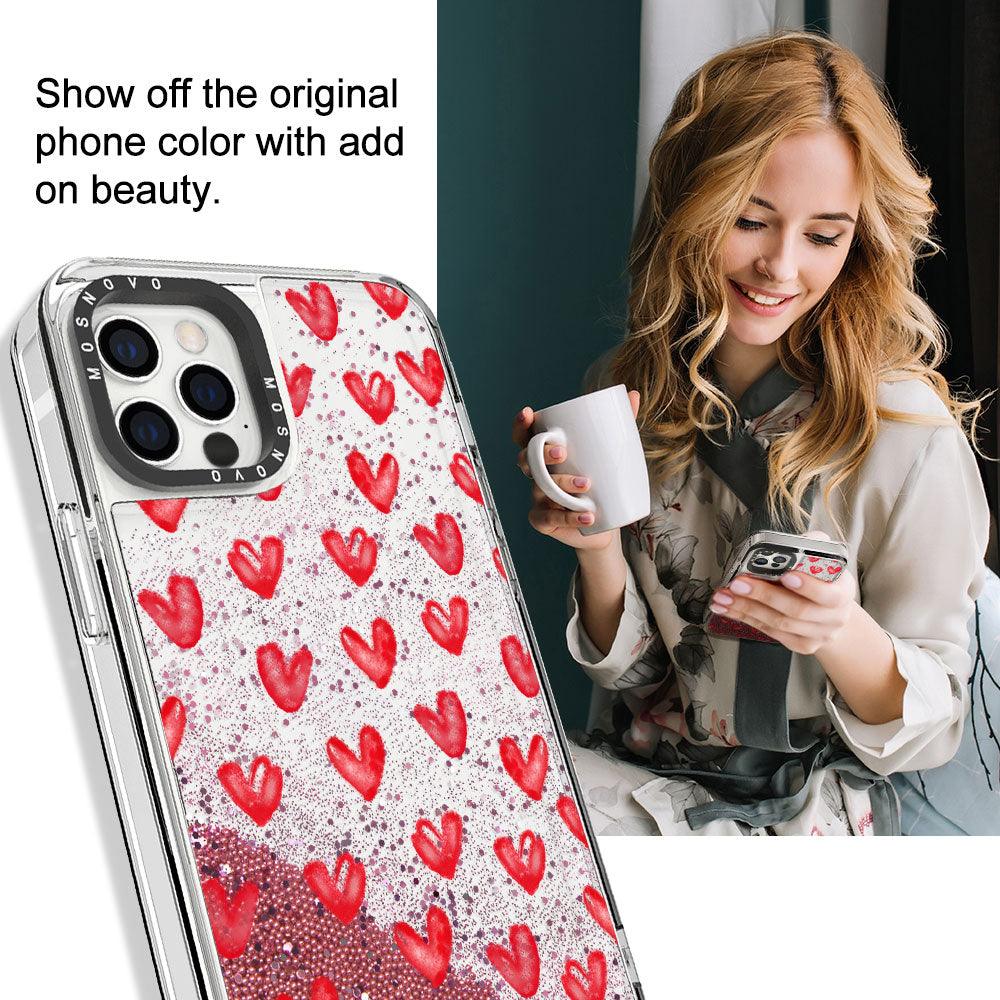 Love Glitter Phone Case - iPhone 12 Pro Max Case - MOSNOVO