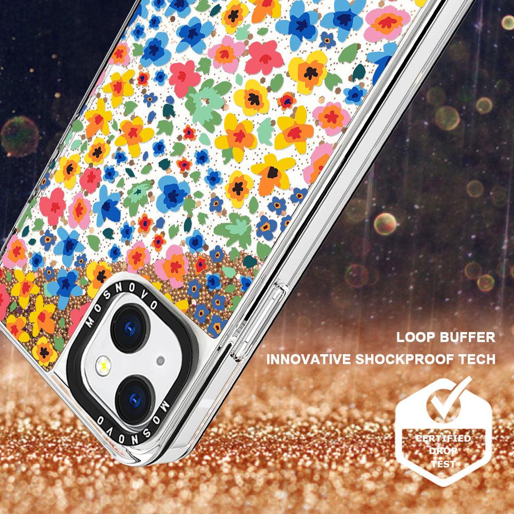 Lovely Floral Flower Glitter Phone Case - iPhone 13 Case - MOSNOVO