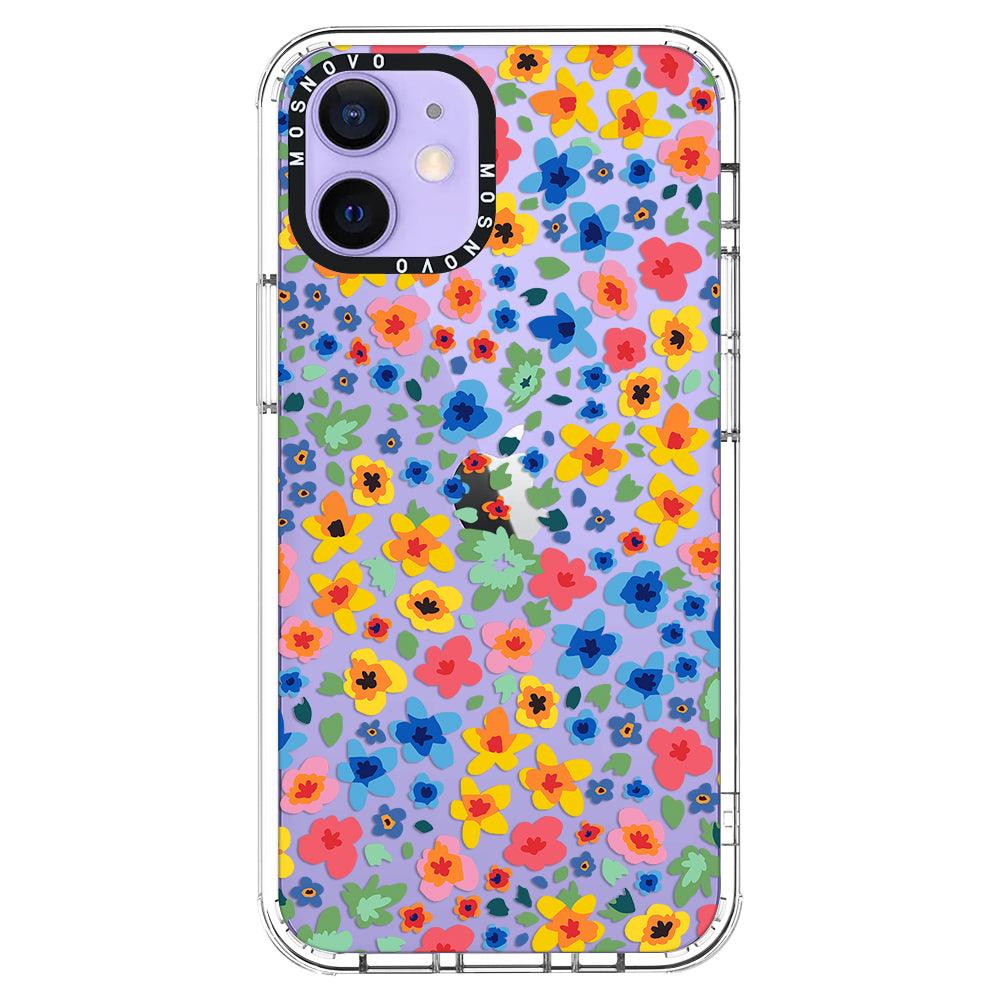 Lovely Floral Flower Phone Case - iPhone 12 Mini Case - MOSNOVO