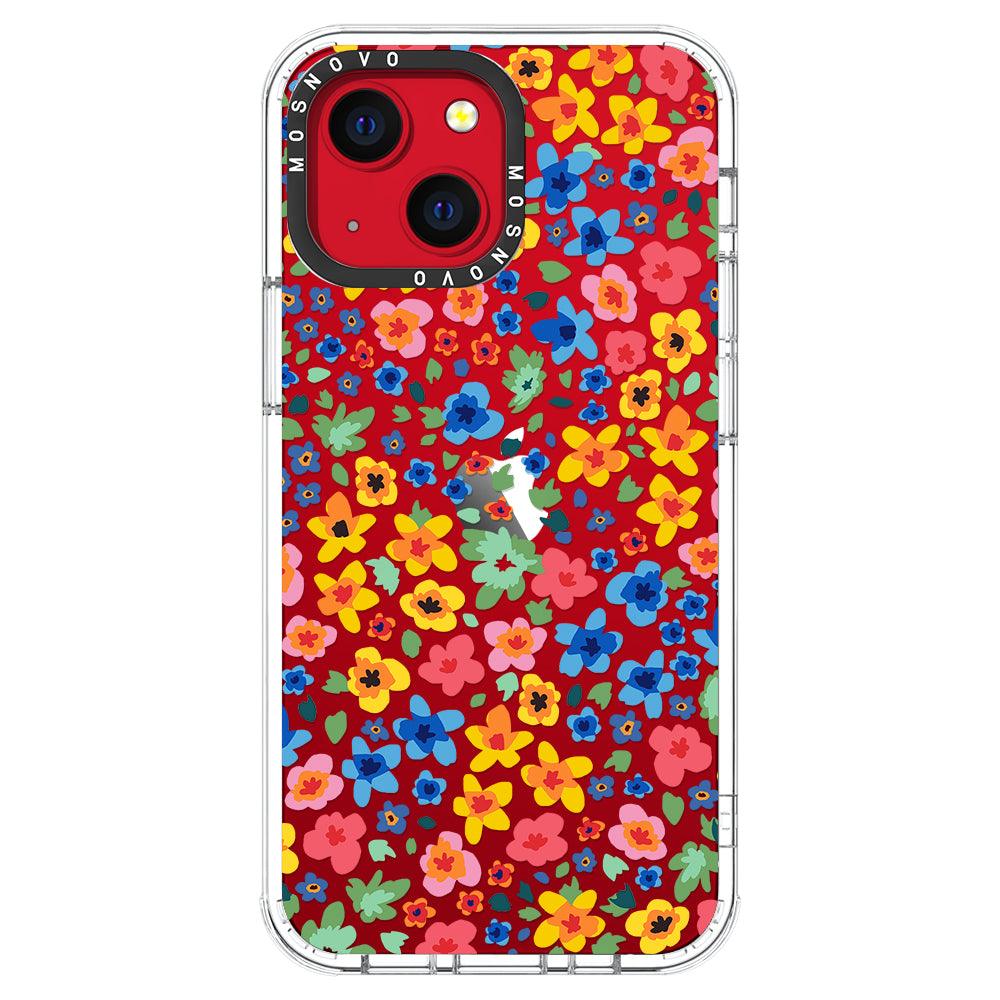 Lovely Floral Flower Phone Case - iPhone 13 Mini Case - MOSNOVO