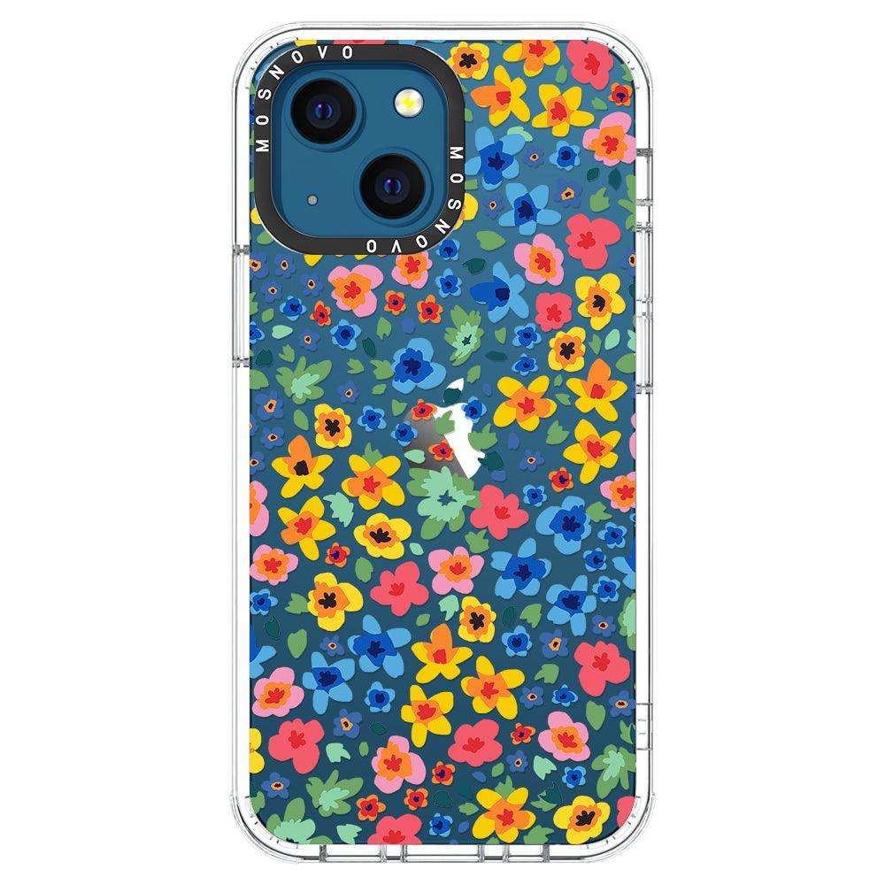 Lovely Floral Flower Phone Case - iPhone 13 Mini Case - MOSNOVO