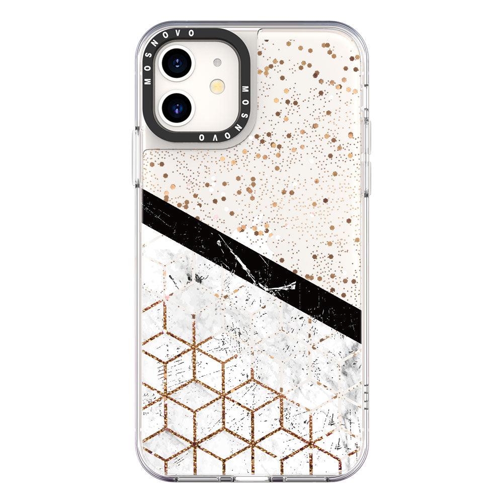 Marble Black Glitter Phone Case - iPhone 11 Case - MOSNOVO