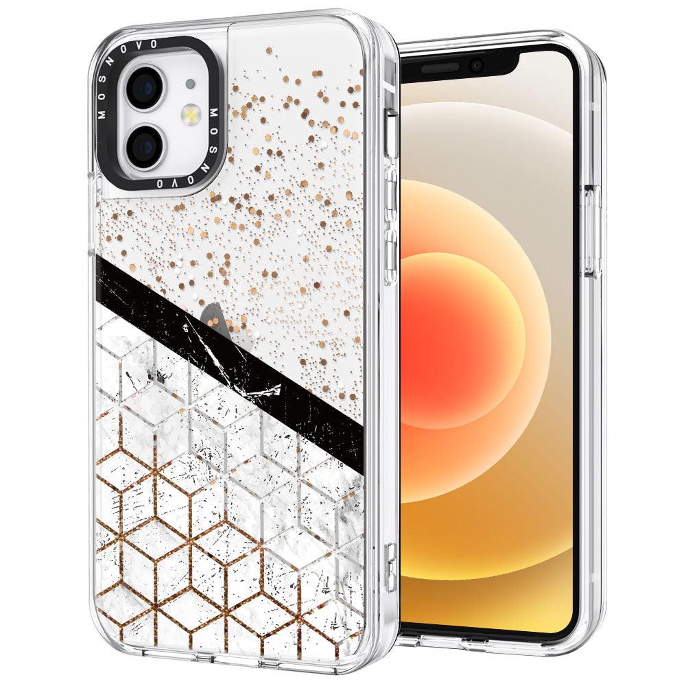 Marble Black Glitter Phone Case - iPhone 12 Case - MOSNOVO