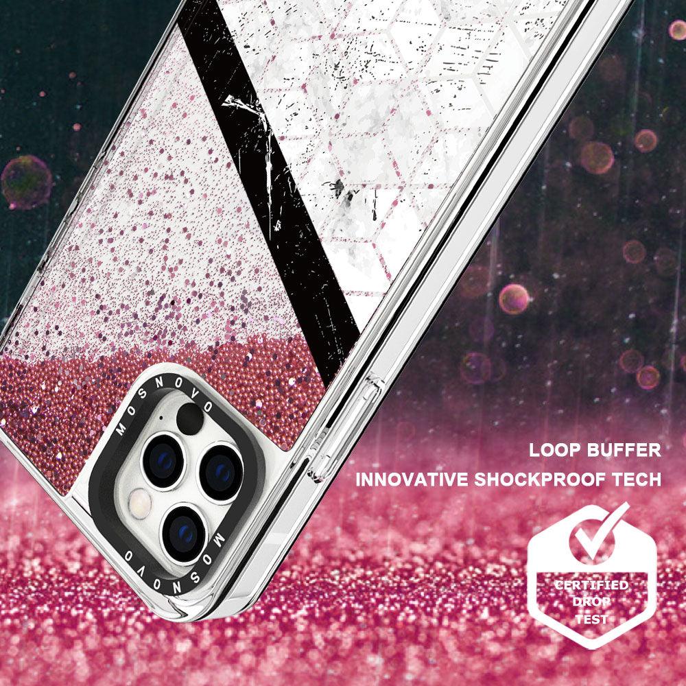Marble Black Glitter Phone Case - iPhone 12 Pro Case - MOSNOVO