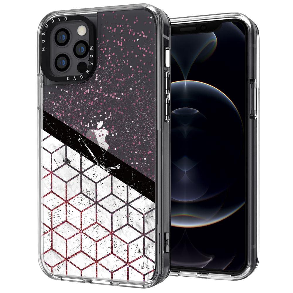 Marble Black Glitter Phone Case - iPhone 12 Pro Max Case - MOSNOVO