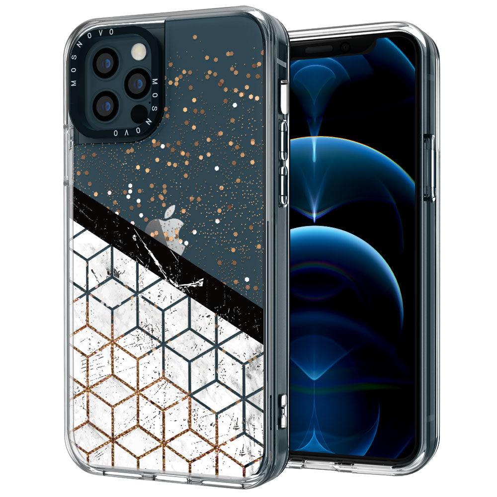 Marble Black Glitter Phone Case - iPhone 12 Pro Max Case - MOSNOVO
