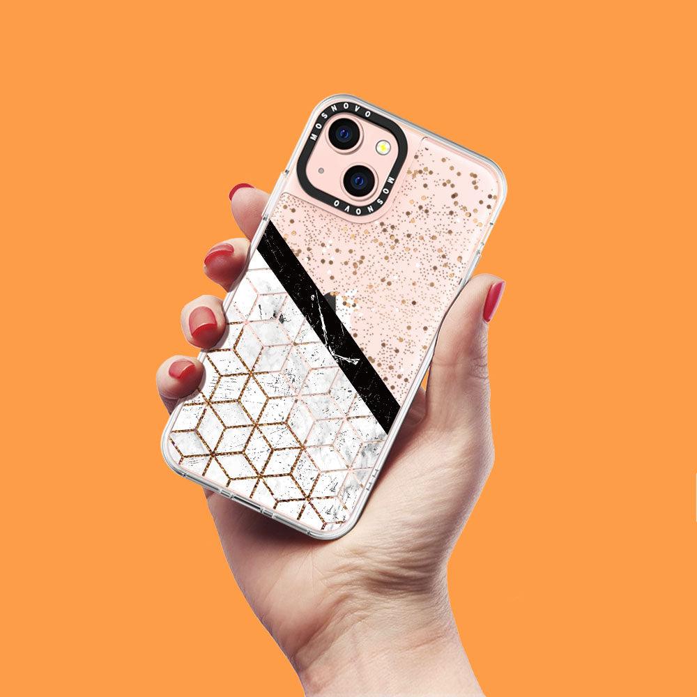 Marble Black Glitter Phone Case - iPhone 13 Case - MOSNOVO