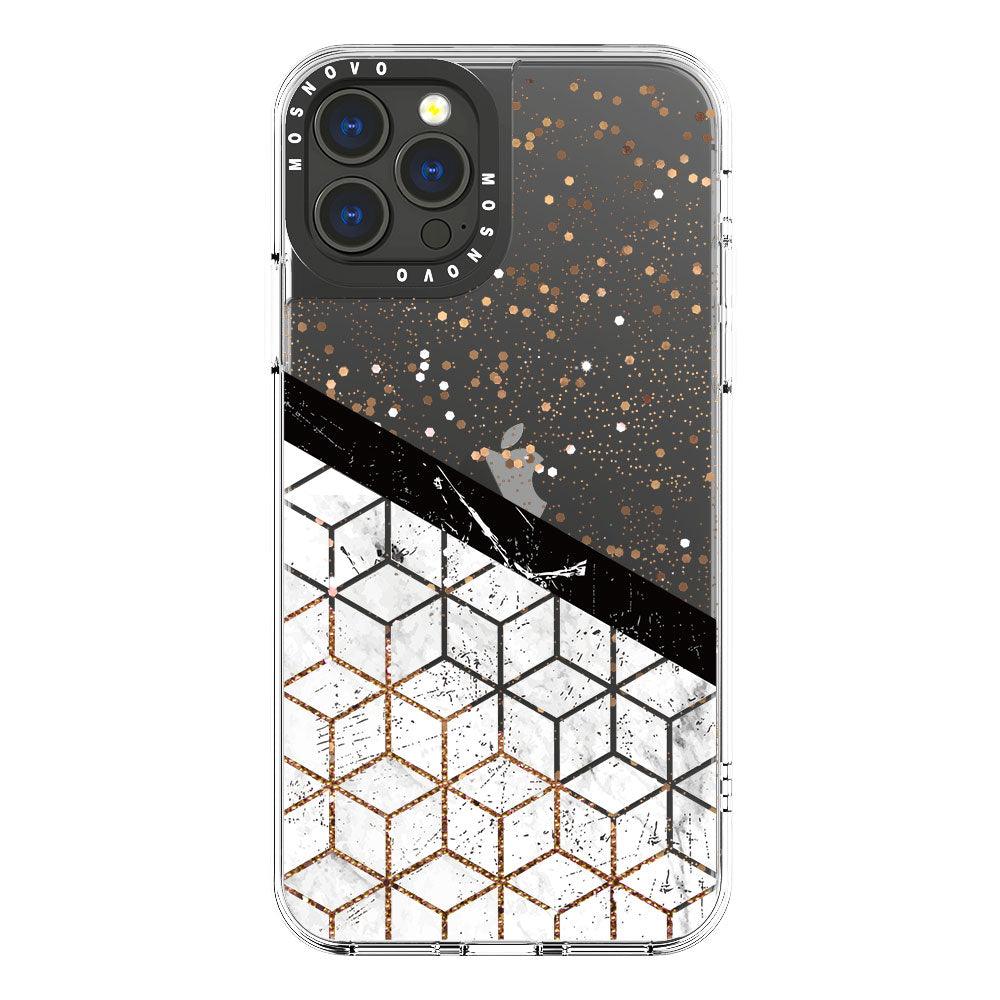 Marble Black Glitter Phone Case - iPhone 13 Pro Max Case - MOSNOVO