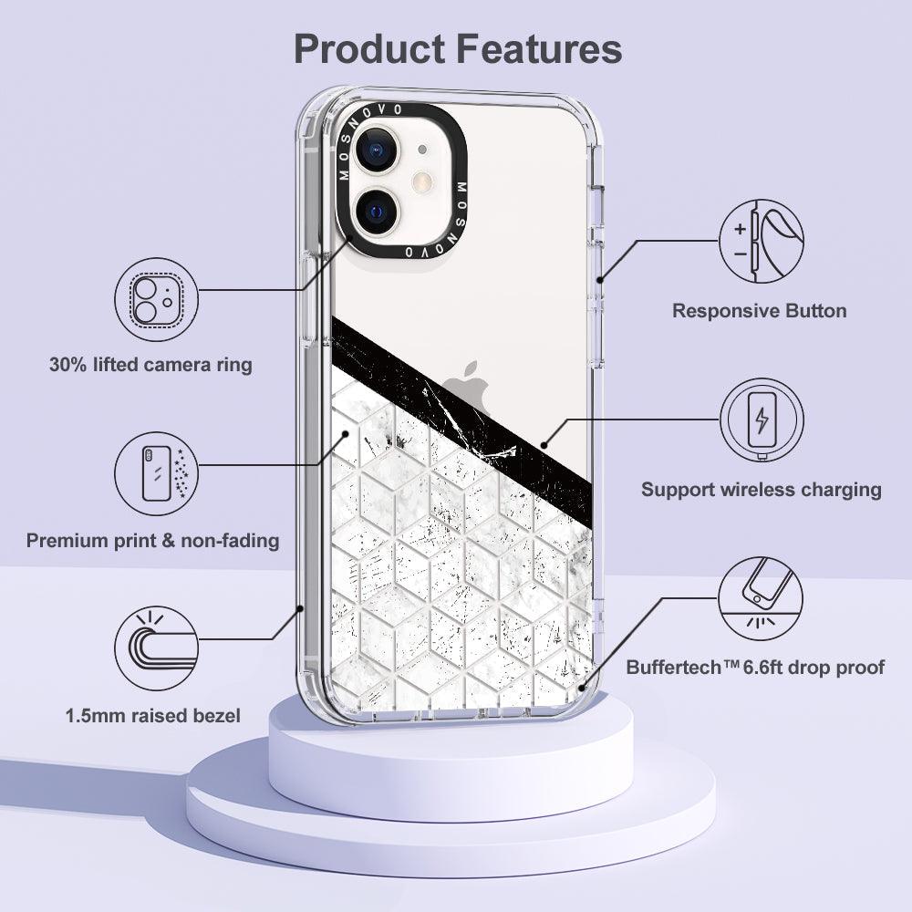 Marble Block Art Phone Case - iPhone 12 Case - MOSNOVO