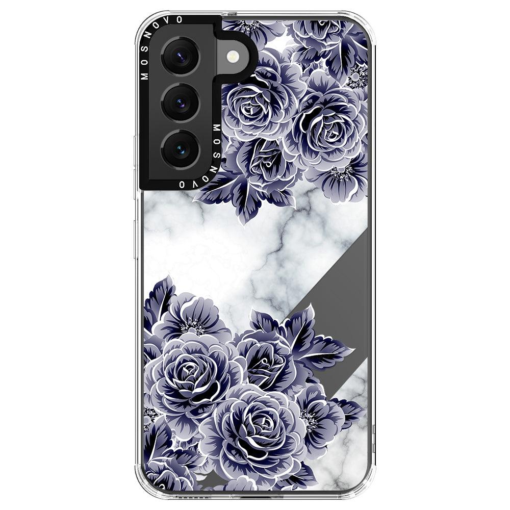 Marble with Purple Flowers Phone Case - Samsung Galaxy S22 Plus Case - MOSNOVO
