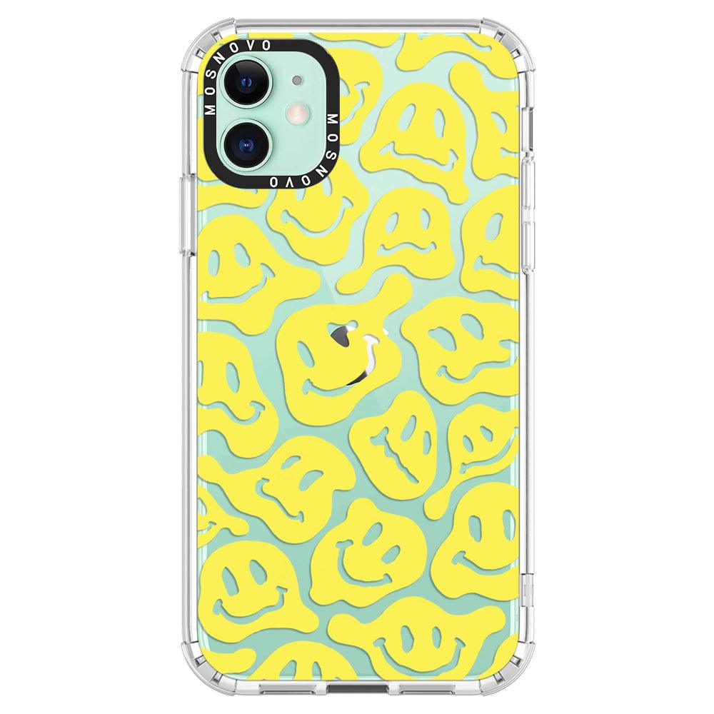 Melted Yellow Smiles Face Phone Case - iPhone 11 Case - MOSNOVO