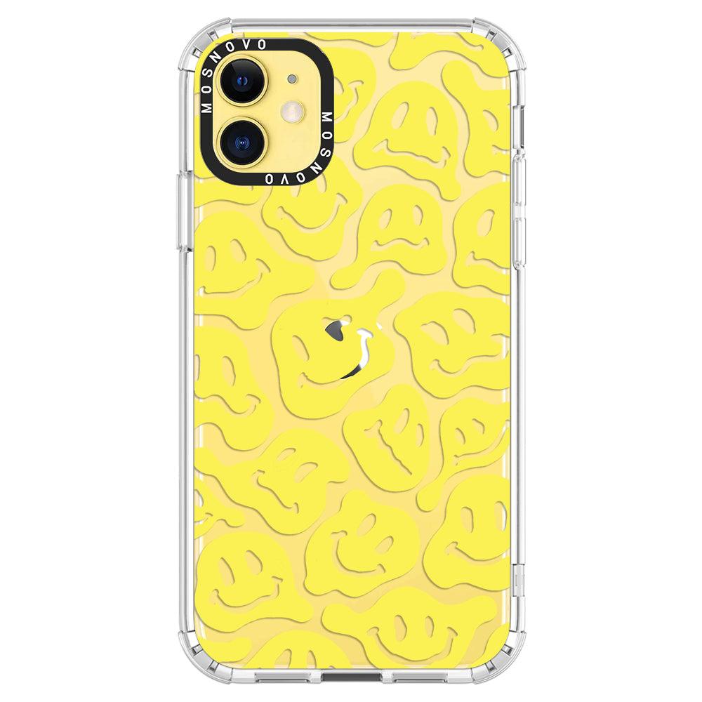 Melted Yellow Smiles Face Phone Case - iPhone 11 Case - MOSNOVO