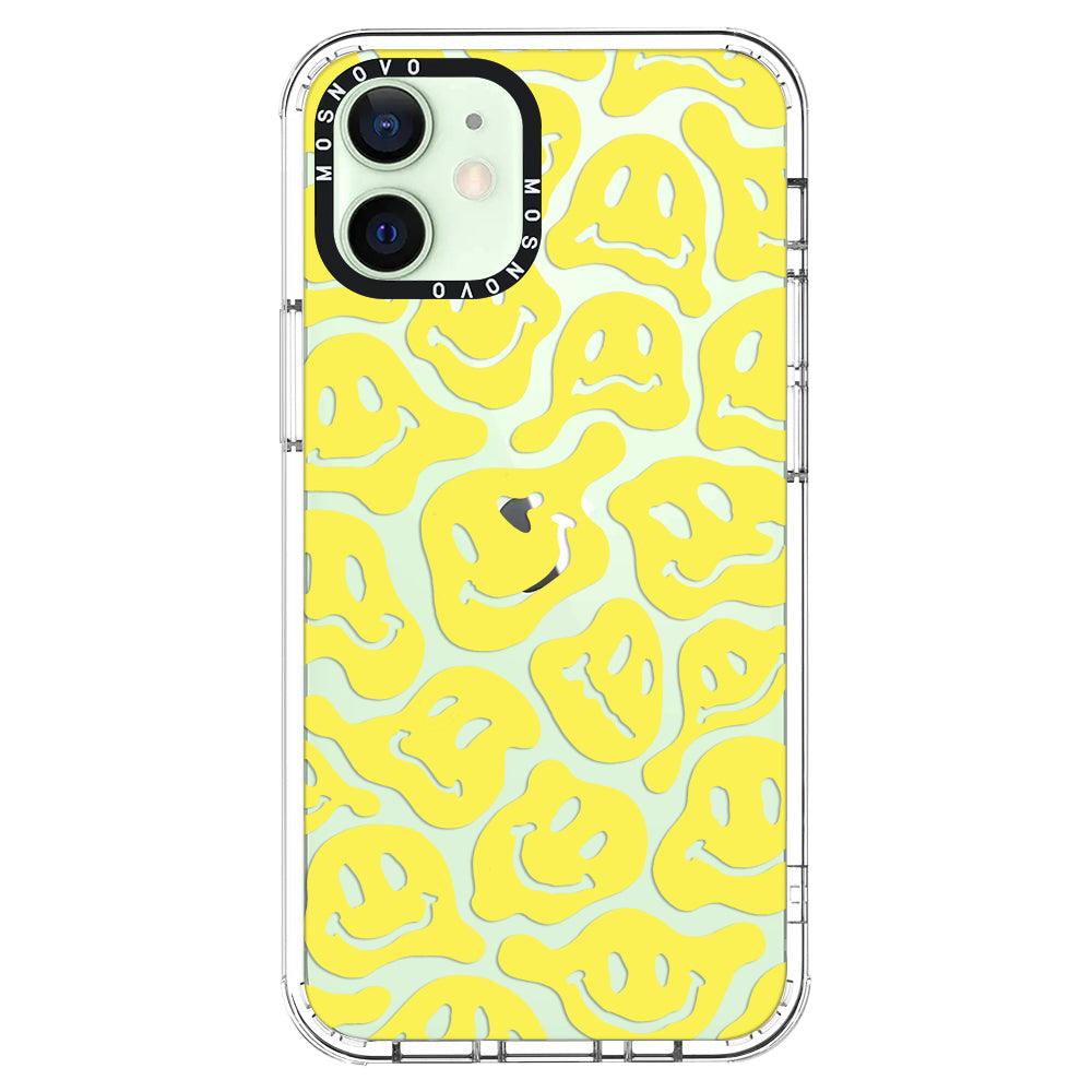 Melted Yellow Smiles Face Phone Case - iPhone 12 Case - MOSNOVO