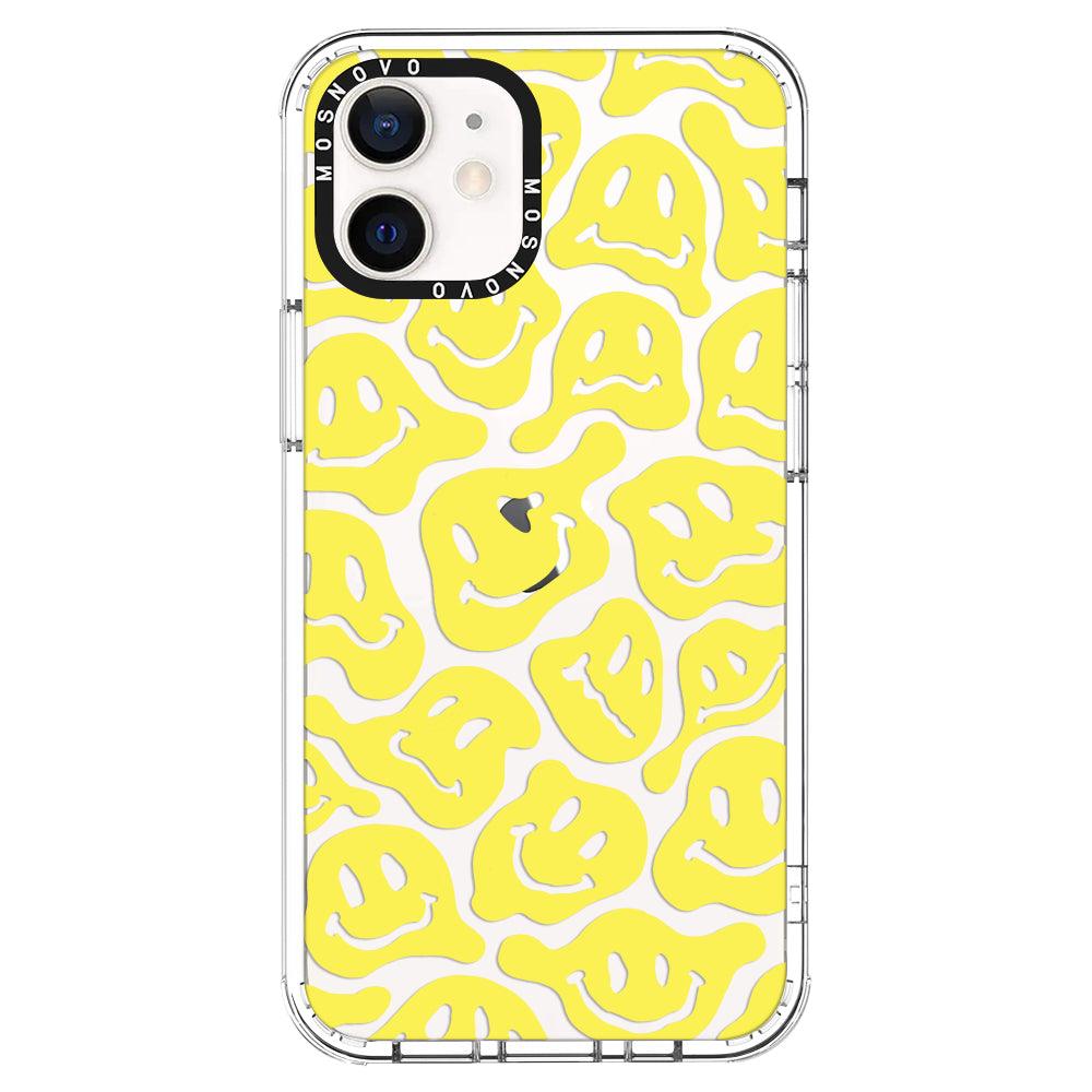 Melted Yellow Smiles Face Phone Case - iPhone 12 Mini Case - MOSNOVO