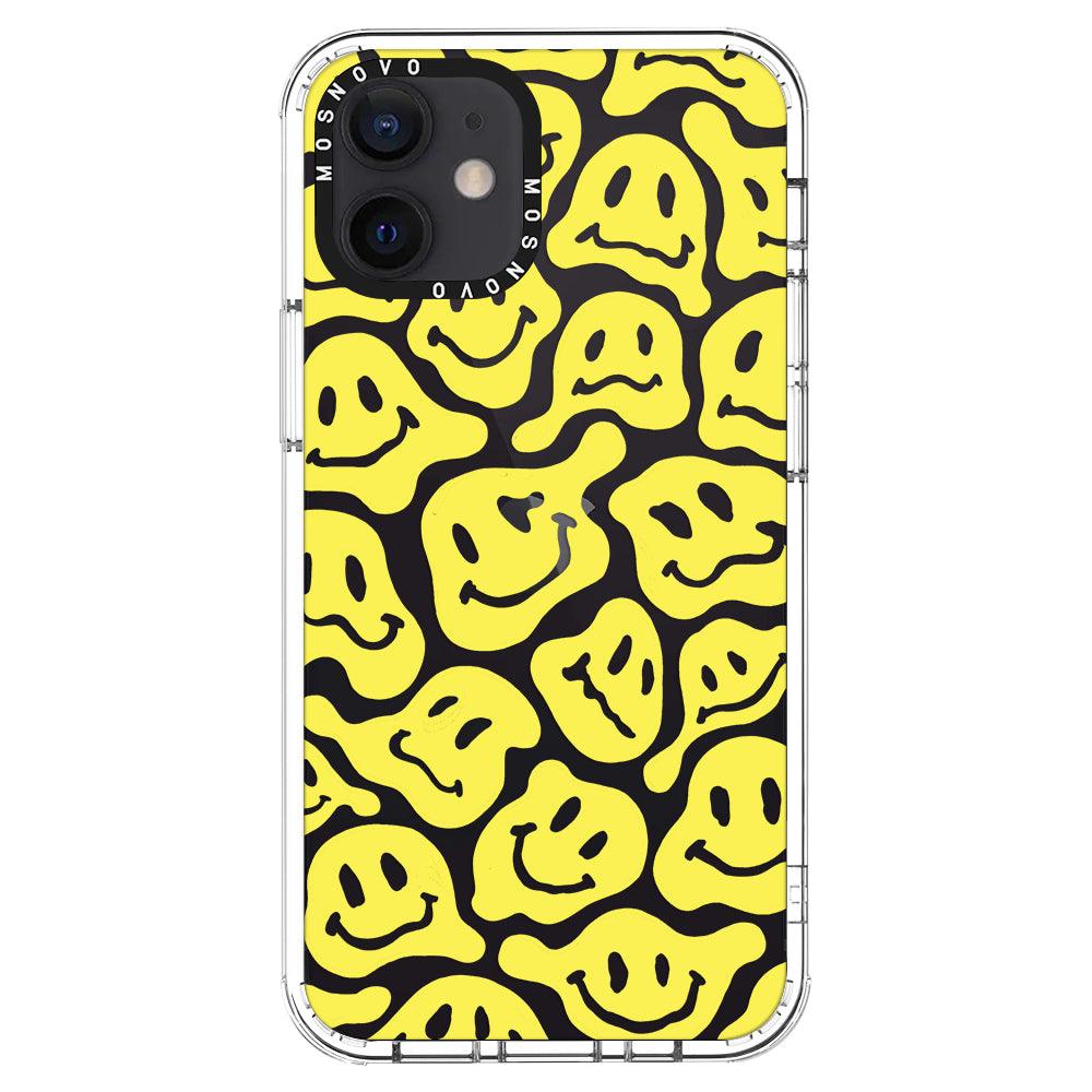 Melted Yellow Smiles Face Phone Case - iPhone 12 Mini Case - MOSNOVO