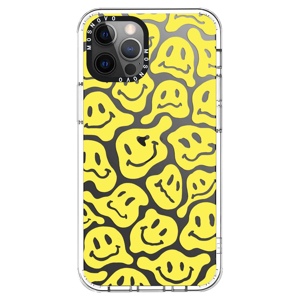 Melted Yellow Smiles Face Phone Case - iPhone 12 Pro Case - MOSNOVO