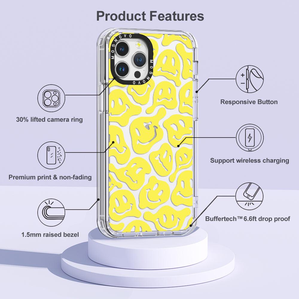 Melted Yellow Smiles Face Phone Case - iPhone 12 Pro Max Case - MOSNOVO