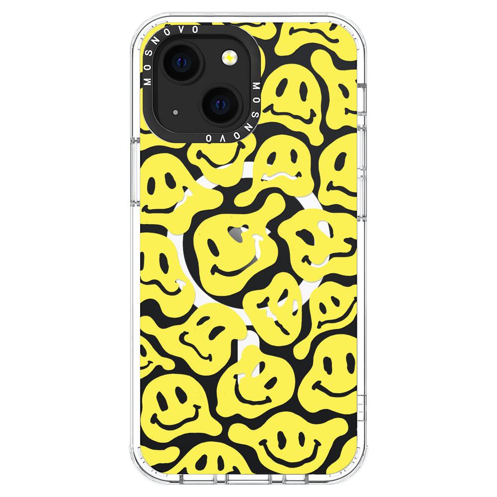 Melted Yellow Smiles Face Phone Case - iPhone 13 Case - MOSNOVO